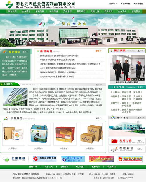 武汉网站建设项目 湖北云天盐业包装制品网站开通